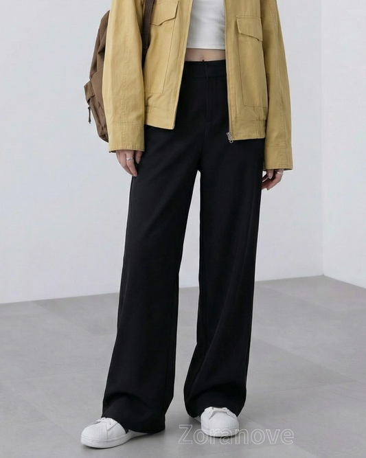 高腰垂墜感寬褲西裝長褲