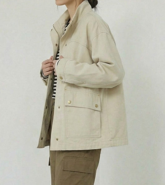 立領工裝風寬鬆夾克